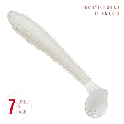 Strike King Rage Swimmer Fishing Lure, Soft Plastic Paddletail Minnow, Sleek Nose Cone, Softly Ribbed Body, Thin Tail