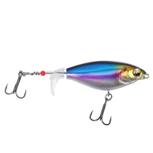 10PCS Top Water Fishing Lures Whopper Fishing Lure for Bass, Popper Fishing Lures with Floating Rotating Tail One Luminous Saltwater and Freshwater Plopping Lures for Bass