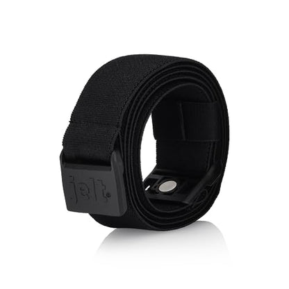 JeltX Adjustable Elastic Belts for Men and Women, Non-Slip Stretch Belt with Magnetic Belt Buckle and Grippy Gel - color: Black