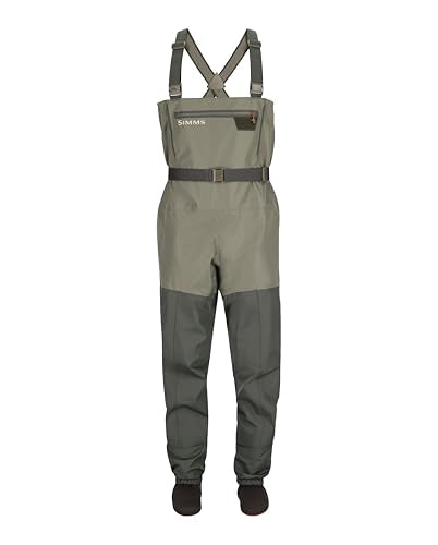 Simms Men's Tributary Stockingfoot Fishing Waders – Breathable Waterproof Chest Waders with Neoprene Stockingfeet, Basalt - size: 12-13 Regular
