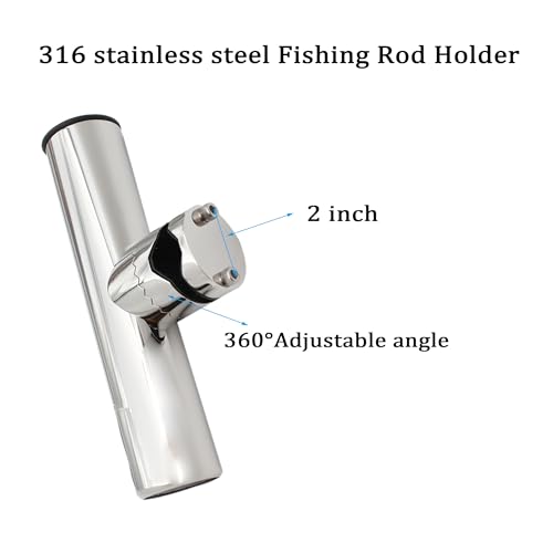 Boat Fishing Rod Holder, 316 Stainless Steel Rail Mount Fishing Pole Rod Holder for Boat