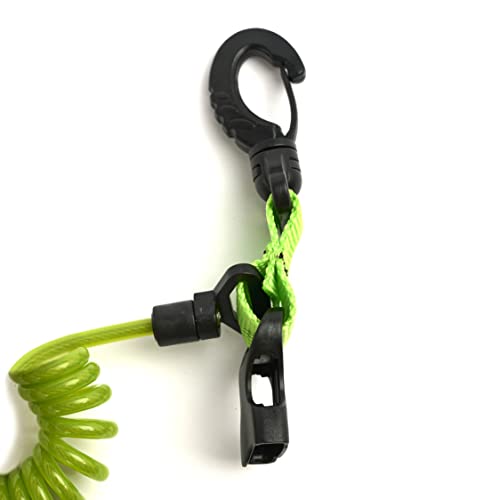 Calissa Offshore Kayak & Spearfishing Stainless Steel Fish Stringer Clip + 36” Steel Core Lanyard+Speargun Spear Fishing Freedive Freediving Scuba Dive Diving Large Holder - style: Green - Xtra Heavy Duty