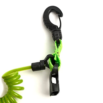 Calissa Offshore Kayak & Spearfishing Stainless Steel Fish Stringer Clip + 36” Steel Core Lanyard+Speargun Spear Fishing Freedive Freediving Scuba Dive Diving Large Holder - style: Green - Xtra Heavy Duty