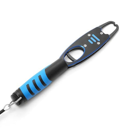 Fish Lip Gripper with Scale, 40LB/18KG Loading Capacity Aluminum Alloy Fish Scale Fish Lip Grabber Fishing Gear and Equipment Fishing Accessories Fishing Gifts for Men (Blue-Black)