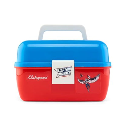 Shakespeare Youth Fishing Reel and Rod Combo - color: Marvel Captain America 7pc Kit