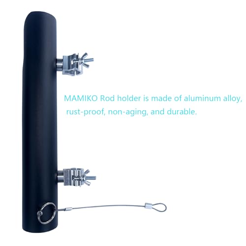 Rod Holders - Ideal for Wagons, Gardening Wagons, Gorillas and Campers, Golf carts. Clip-on mounting. - color: black aluminum
