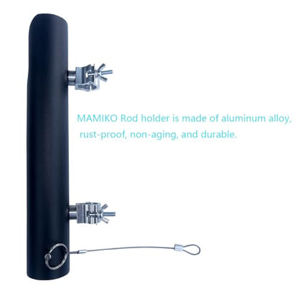 Rod Holders - Ideal for Wagons, Gardening Wagons, Gorillas and Campers, Golf carts. Clip-on mounting. - color: black aluminum