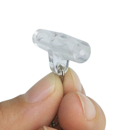 25/50/100 PCS Fishing Line Sinker Slides Duo Lock Snaps High Strength Stainless Steel Sinker Slider Swivel Snap Kit Fishing Tackle - color: Clear, size: 50 Pieces