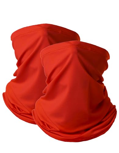 JHYWELL Cooling Neck Gaiter Face Mask, UV Protection Masks Gator, Windproof Bandana for Skiing, Fishing, Hiking, Cycling - color: Red Pack
