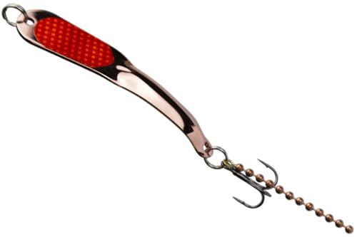 IRON DECOY Steely Fishing Lure Spoon, Casting, Trolling, Jigging, Ice, Lake, River, Stream, Freshwater, Trout, Bass, Walleye, Salmon, Crappie, Pike - color: Copper Orange, size: 1/10 OZ