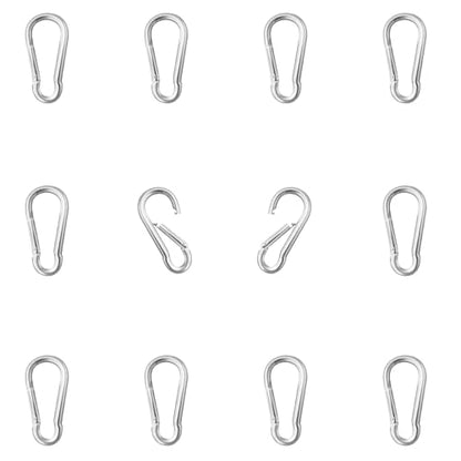 12 Pack 1.57" Heavy Duty Carabiner Clips, M4 Sliver Galvanized Steel Spring Snap Hooks, Rust-Resistant Keychain Clips for Hammock, Camping, Hiking, Fishing, Swing Set - color: Silver, size: M4-1.57"