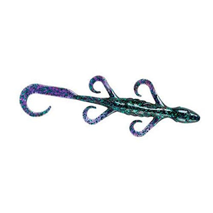 YUM Lizard Ultimate Finesse Lizard Soft Plastic Swim-Bait Bass Fishing Lure with Curly Legs and Tail - color: Junebug