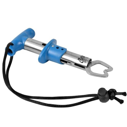 CUDA 6" Fish Lip Gripper, Durable Stainless Steel Up to 22 Lbs Fishing Accessory Tool for Freshwater Fish with Non-Slip T-Handle, Lanyard Included