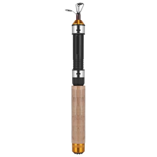 NUOBESTY Telescopic Mini Ice Fishing Rod 25.6 Inch Ultra-Light Portable Fishing Pole with Two Durable Guides for Winter and Outdoor Travel