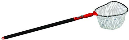 EGO S2 Slider Fishing Net Handle | Adjustable Extension Handle, Minimal Water Drag Design, Ergonomic Foam Grip for Landing Nets - size: 48" to 108" Handle, 17" x 19" Hoop, style: Lightweight Non-tangle Clear Rubber Mesh