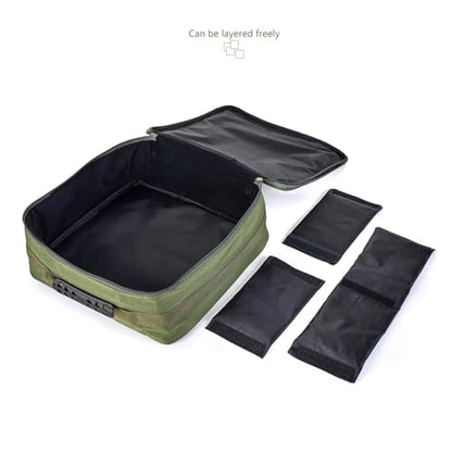 Conskyee Waterproof Fishing Reel Case, 37 x 37 x 15cm Portable Fishing Gear Accessories Tackle Storage Bag with 3 Adjustable Inner Dividers for Spinning Baitcasting Fly Reels