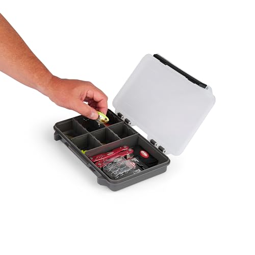 Plano StowAway 3600 50/50 Split Stow Tackle Box with Corrosion-Preventive Rustricor, Single Latch Design, Transparent DuraView Lid, Stackable Storage for Fishing Bait, Lures and Gear - size: 3600 50/50 Split, style: New Model
