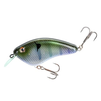 Strike King Hardliner Fishing Lure, Flat Sided Crankbait, Circuit Board Lip, Extra Tight Wobble, Size 4 Treble Hooks - color: The Real Gill