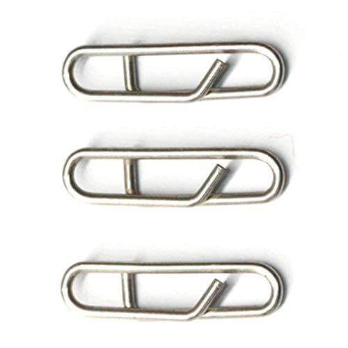 100pcs/pack Stainless Steel Power Clips Lure Clips Snaps Quick Change Fishing Lure Connector Kayak Drifting Fishing Fast Snaps Speed Clips - color: S_15mm_25lbs