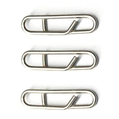 100pcs/pack Stainless Steel Power Clips Lure Clips Snaps Quick Change Fishing Lure Connector Kayak Drifting Fishing Fast Snaps Speed Clips - color: S_15mm_25lbs