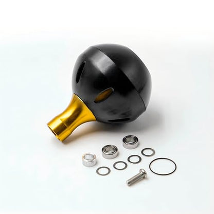 38mm Aluminum Fishing Reel Handle Knob, Lightweight Saltwater-Grade Reel Handle Replacement Compatible with Popular Spinning Reels, Ergonomic Hollow Grip for Freshwater & Saltwater Anglers
