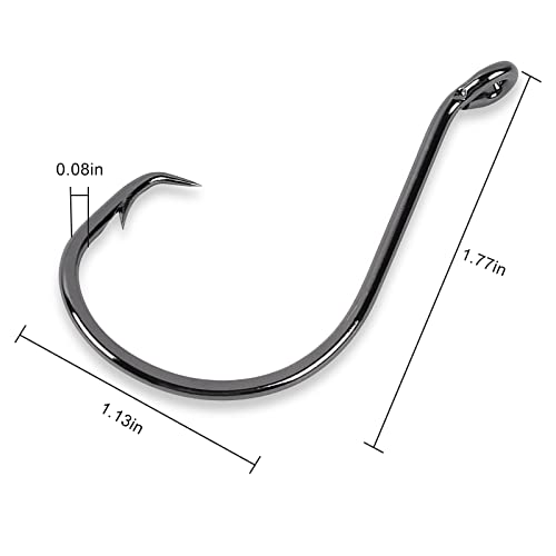 UCEC Circle Hooks Fishing Hooks 2X Strong Offset Circle Hooks Saltwater Black High Carbon Steel Octopus Catfish Hooks Fishing Gear Tackle 150pcs/ 240pcs - Size:#1 1/0 2/0 3/0 4/0 5/0 6/0 8/0 - color: Silver One Size, size: 40pcs, 7/0
