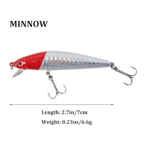 WOLFSKIN Fishing Lures Kit, Fishing Baits Set, Included Crankbaits, Curly Tail Jigs, Spoons, Hooks, Weights, Fishing Accessories with Tackle Box, for Carp, Bass, Freshwater Saltwate - color: 5p hard lures