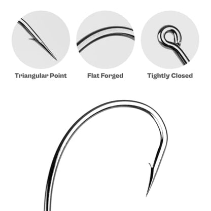 OJY&DOIIIY Offset EWG Worm Fishing Hook, Dual Anti-Slip Bait Keeper System Wide Gap Texas Rig Hook for Soft Plastic Baits 40/30-Pack 1/0 2/0 3/0 4/0 5/0 - size: 2/0 - 40Pack