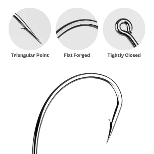 OJY&DOIIIY Offset EWG Worm Fishing Hook, Dual Anti-Slip Bait Keeper System Wide Gap Texas Rig Hook for Soft Plastic Baits 40/30-Pack 1/0 2/0 3/0 4/0 5/0 - size: 4/0 - 30Pack