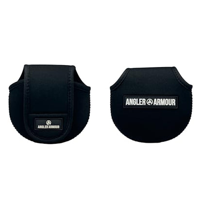 Angler Armour Baitcast Reel Cover | Baitcaster Sleeve | Fishing Reel Pouch | Low Profile Baitcasting Reel Protector | Neoprene Reel Case | 50 100 200 Series Baitcast Covers - color: Black