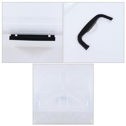 Vababa 4-Pack 18 Quart Clear Plastic Latch Storage Boxes with Lids | Secure Side Latch Clasps, Visible Clear Body, Top Carry Handle, Fit Household & Office Daily Organization - size: 18 Quart