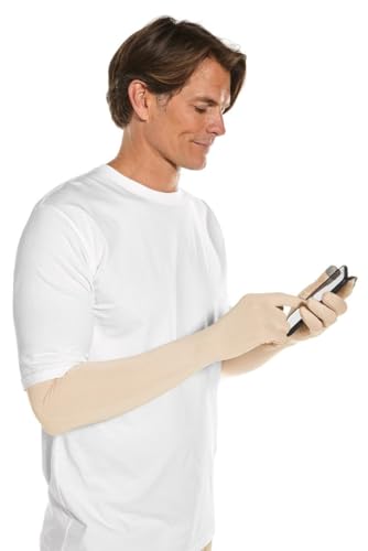 Coolibar Long Full Finger UV Sun Gloves - UPF 50+ Sun Protection - Culebra - color: Beige, size: Medium