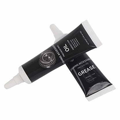 Ejoyous Fishing Reel Oil, 2Pcs Reel Oil Lubricant Grease Maintenance Tool Kit for Bearings Spinning Baitcasting Spincast - color: Black