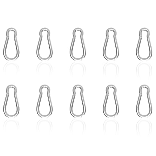 Carabiner, Heavy Duty Galvanized Steel Spring Snap Hook Carabiner Clips with 120LBS Holding Capacity, Ideal for Outdoor, Hammock, Swing and Travel (M4 1.57Inch, 10PCS) - size: 10PCS-M4, style: Silver