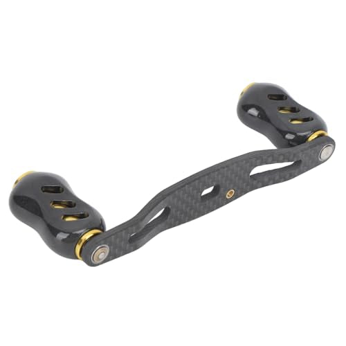 Haofy Fishing Reel Handle, Bait Casting Reel Rocker Arm Carbon Fiber 95mm Universal Interface for Replacement - color: Gold