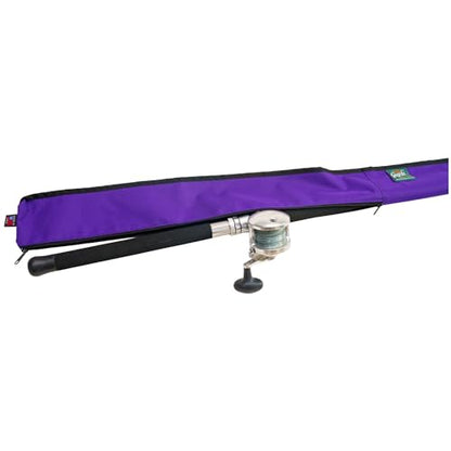 Full-Enclosure Fishing Rod Sleeve Bag Cover Sock Protector. Fits Conventional & Spinning Rods. Made in USA - color: Purple, size: 5' 6" feet (66 inches long), style: 8 inches in circumference