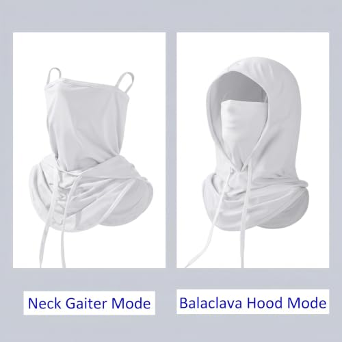 Cooling Balaclava Sun UV Protection Hood Breathable Full Head Mask Face Cover for Men Women Cycling Motorcycle Fishing - color: White