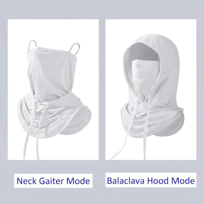 Cooling Balaclava Sun UV Protection Hood Breathable Full Head Mask Face Cover for Men Women Cycling Motorcycle Fishing - color: White