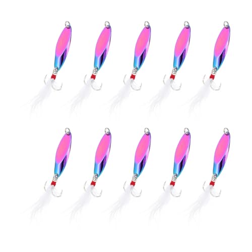 PATIKIL Fishing Spoons, Fishing Lures Casting Spoon Treble Hooks Jigs Hard Metal Spinner Baits - color: Multicolor, size: 1/4 oz