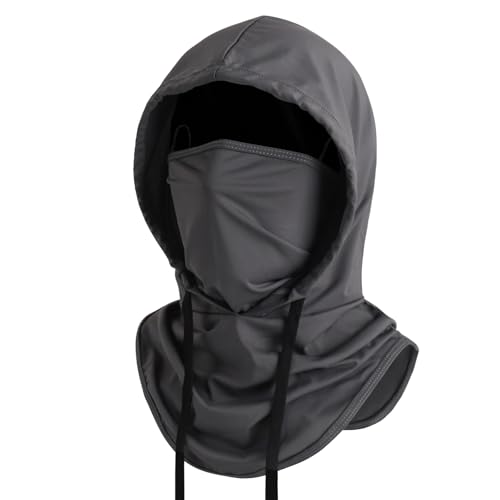 Summer Balaclava Face Mask with Breathable Holes Sun Face Shield UV Protection Full Head Mask for Men Women Fishing Cycling - color: Dark Grey-standard