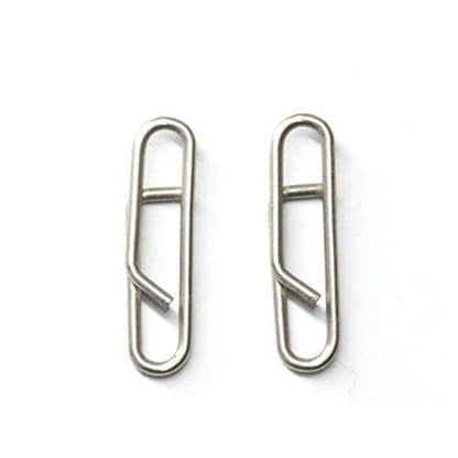 100pcs/pack Stainless Steel Power Clips Lure Clips Snaps Quick Change Fishing Lure Connector Kayak Drifting Fishing Fast Snaps Speed Clips - color: S_15mm_25lbs