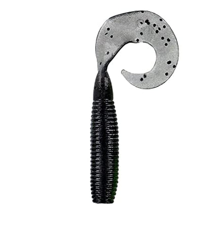 Yamamoto 5" Single Tail Grub Soft Plastic Fishing Angling Swimbait Lures with Tail-Curling Action - 20 Pack - color: SMOKE W/ LARGE BLACK FLAKE (20 PACK), size: 5" SUPER GRUB
