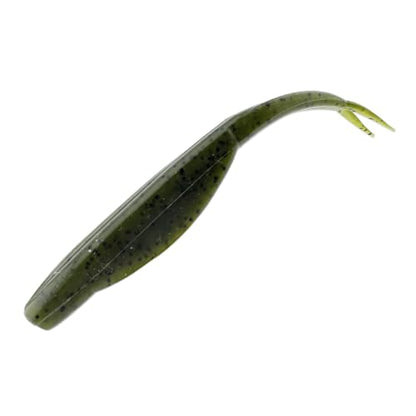 Pulse Minnow Bait for Bass Fishing, 4.7" Soft Twin Tail Lures with Fast Kicking Action, Shrimp Scented & Salt Infused, Ideal for Drop Shot & Jig Head, 10-Pack - color: Green Pumpkin