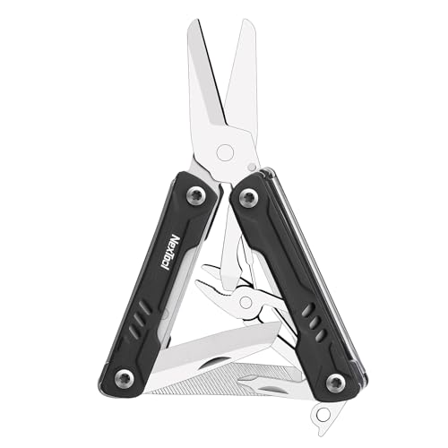 NexTool Keychain Multitool, Mini Sailor Scissors, 10 in 1 Mini Multitool with EDC Pocket Knife, Mini Pliers, Bottle Opener and Screwdriver for Fishing, Camping, Gifts for Men on Christmas, Birthday | 10-in-1 Mini Multitool, Flexible Tailoring Scissors, Co