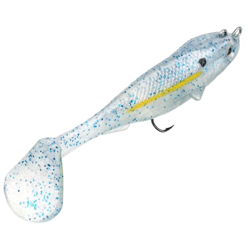 Strike King Final Copy Fishing Lure, Pre-Rigged Soft Plastic Swimbait, Free-Swinging Size 4 Treble Hook, Belly Magnetic Hook Keeper, 7/8-Ounce - color: Sexy Shad