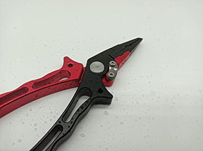 EDSTAR Fishing Pliers,Fish Lip Grippers with Missing Rope,Braid Scissors, Fishing Tools Set, Fishing Gifts for Men - color: 2# Red set