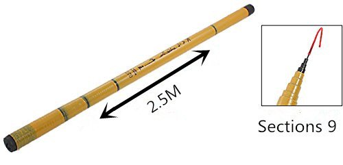 XMHF Traveling Fishing Rod 6 Sections Telescopic Pole Retractable Angling Fishing Pole Rod 1.7M Length - size: 2.5M