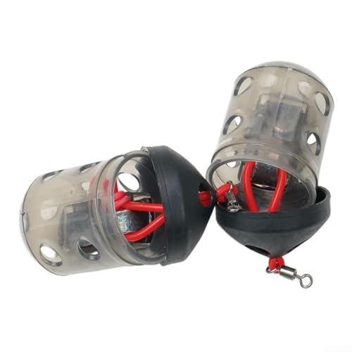 Cap Swim Feeder for Maggots and Groundbait Plastic Fishing Terminal Tackle with Auto-Close Lid for River Match Angling Black 30g(10pcs) - size: 10pcs
