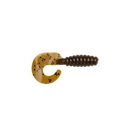 YUM Grub Multi-Species Curly-Tail Swim-Bait Fishing Lure - color: Green Pumpkin, size: 2"