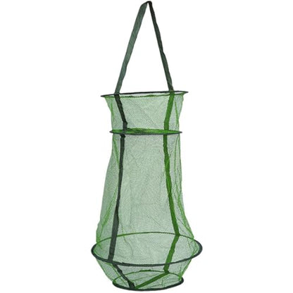 KALLORY Foldable Nylon Fishing Basket 40cm Large Mesh Fish Catch Net Lightweight Collapsible Fish Keeper for Outdoor Fishing and Crab Catching